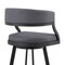 Armen Living Saturn 30" Bar Height Swivel Gray Faux Leather and Black Metal Bar Stool LCSNBABLKGR30 - alternate 2